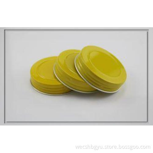 52mm yellow recycling metal bottle caps for cosmetics packa